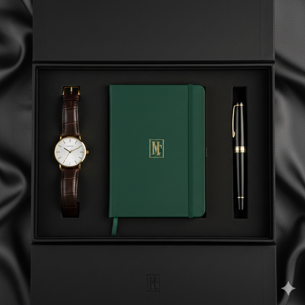20대 생일 선물로 추천하는 프리미엄 스테이셔너리와 손목시계 세트 구성