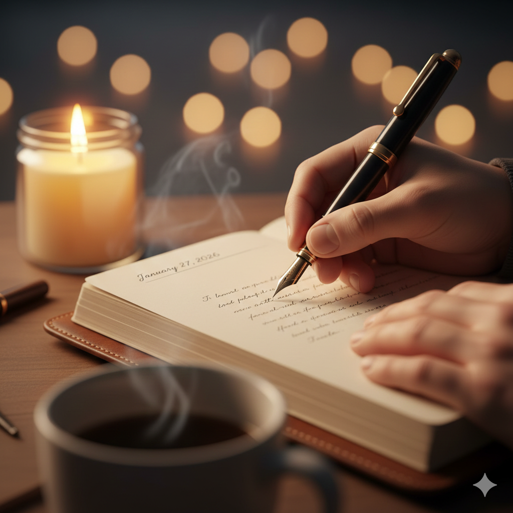 만년필로 다이어리를 쓰며 자기 객관화의 시간을 갖는 20대의 모습